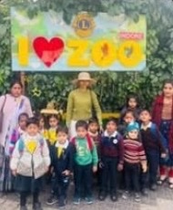Students on a class trip to the zoo
